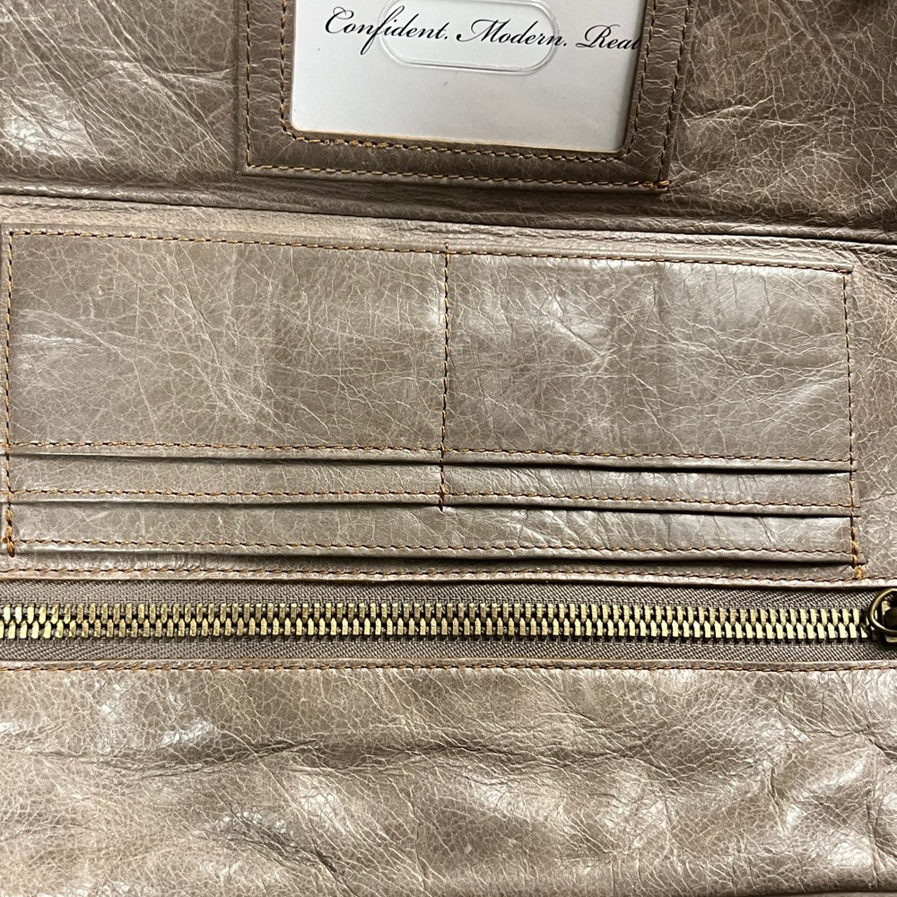 HOBO Tan Leather Clutch with Wristlet - Picture 5 of 9